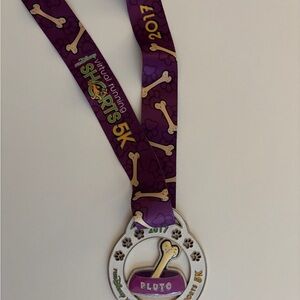 Disney Pluto 5K Medal with Purple Ribbon - 2017